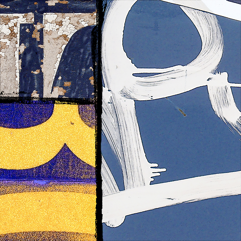 collage, weathered signage letter forms, graffiti